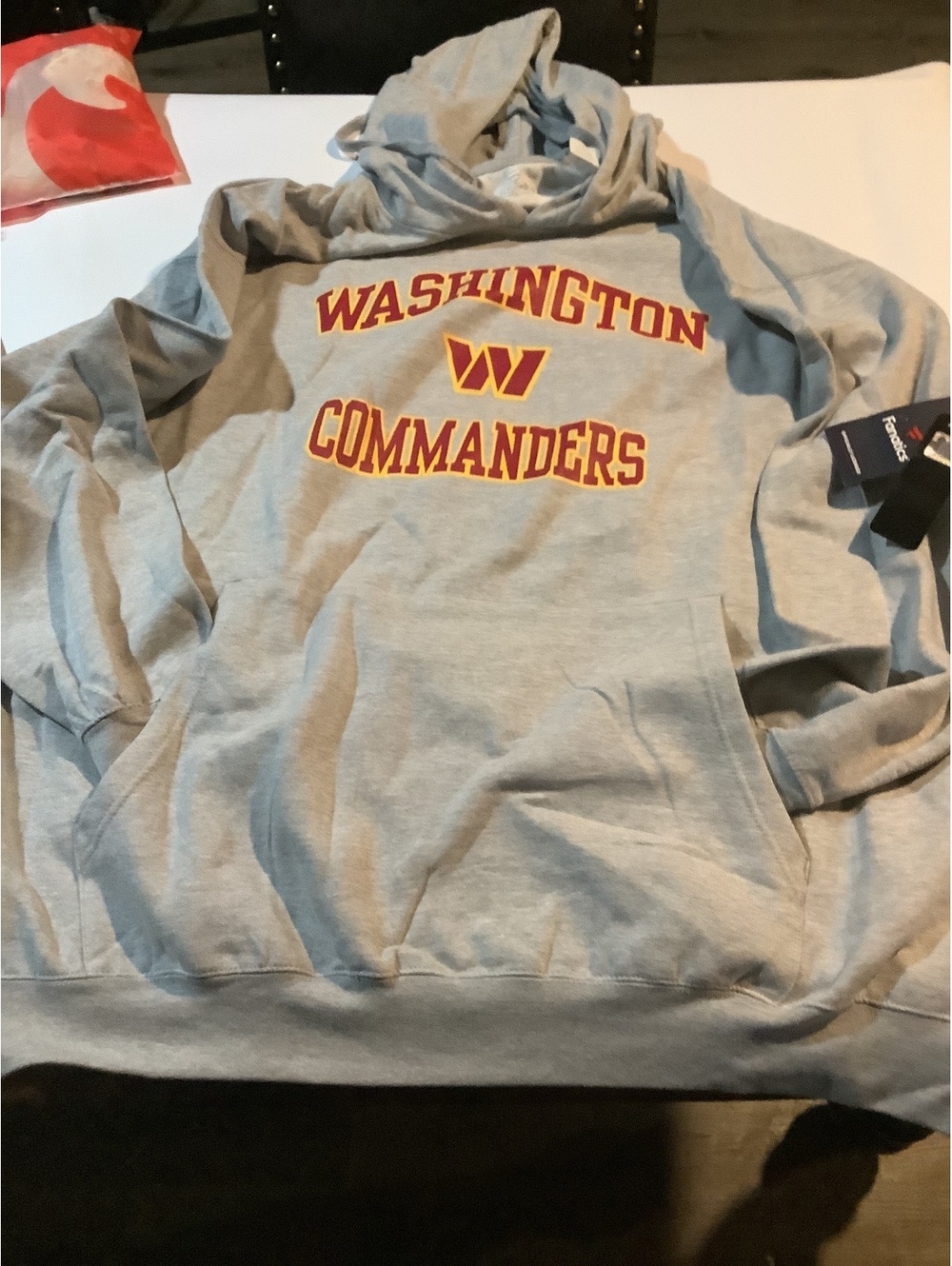 Washington Commanders Gray Hoodie Sweatshirt Size 4XL
